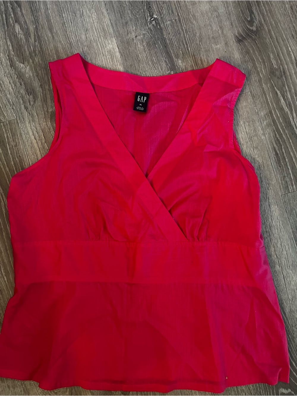 GAP Red Sleeveless Wrap Top